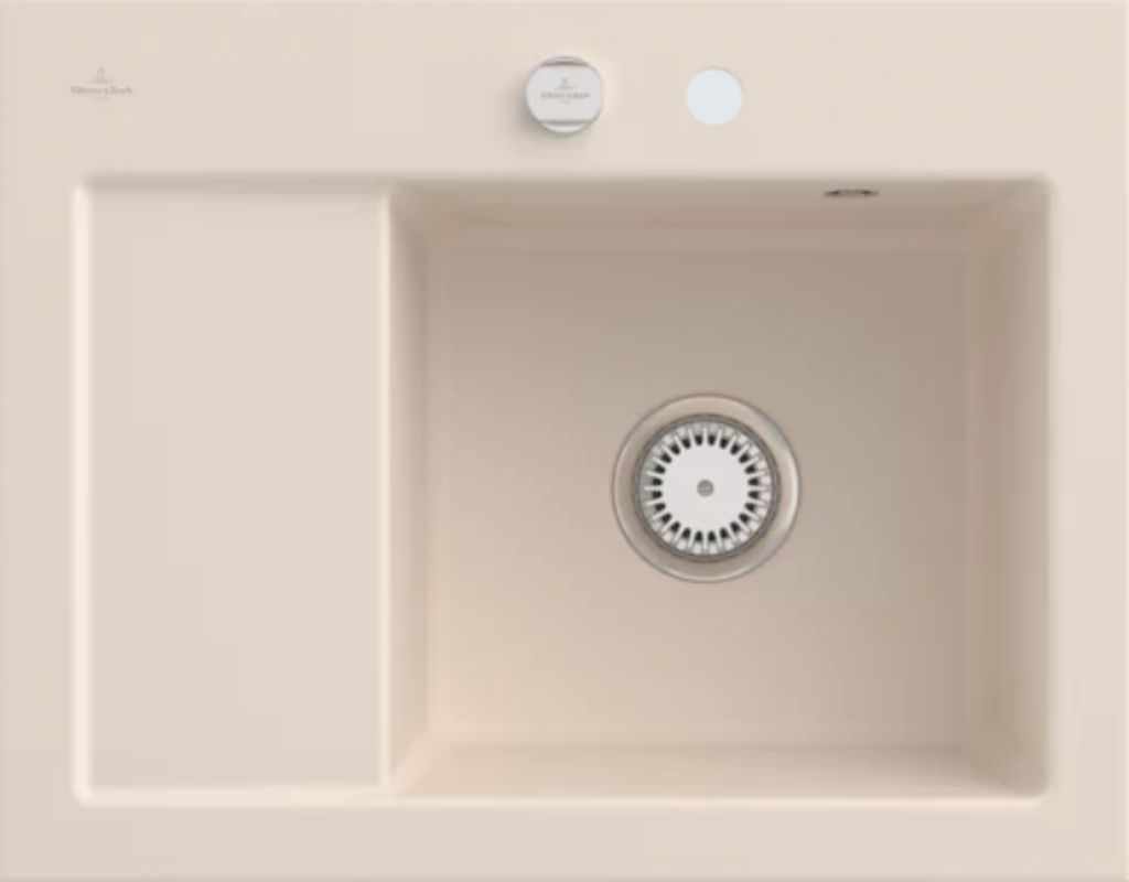 V&B Spüle Subway 45 Compact re, m Abl.garn, Exzenter, ivory C-plus