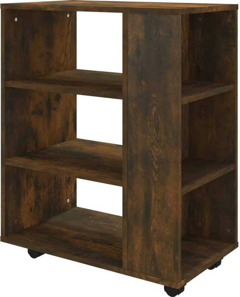 vidaXL Szafka na kółkach dąb wędzony 60x35x75 cm materiał Zdjęcie produktu 7