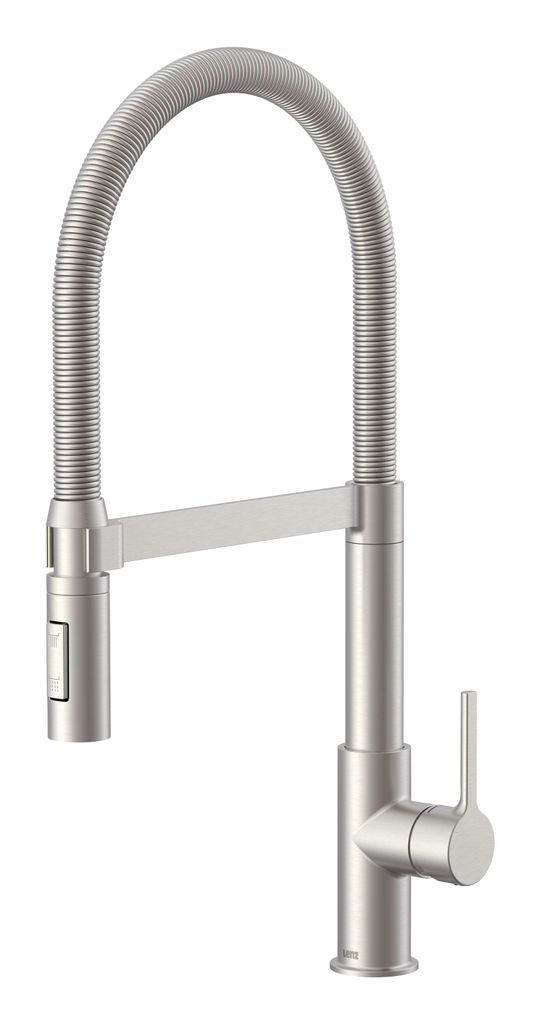Lenz ALUNA Küchenarmatur Edelstahl – Flexible Geschirrbrause 2 Strahlarten, Anti-Fingerabdruck, , 360° schwenkbar, Markenqualität 46070511