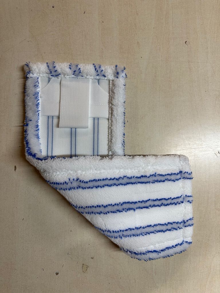 CleanSV Laschenmop Laschenmikrofasermop 50 cm blau / weiß mit Lasche und Tasche