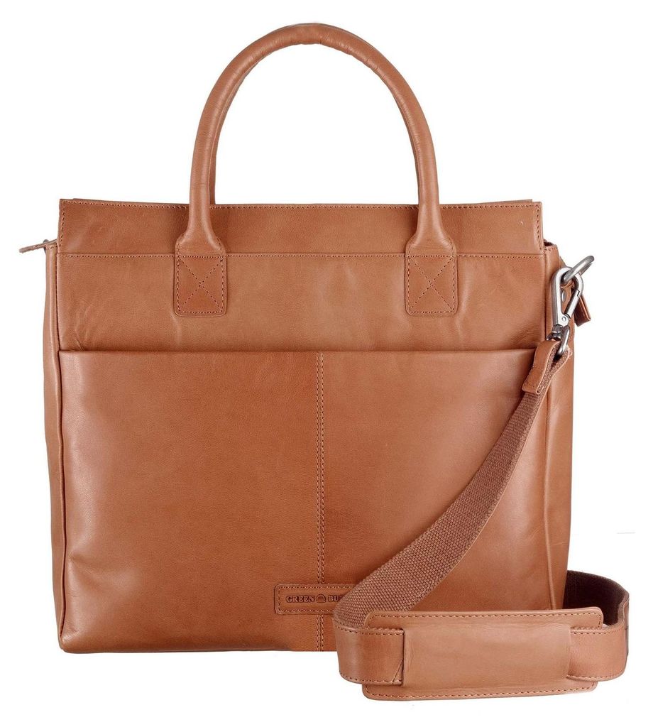 GREENBURRY Leder Businesstasche Laptoptasche mit Laptopfach Fiorentina Business Bag Tan braun