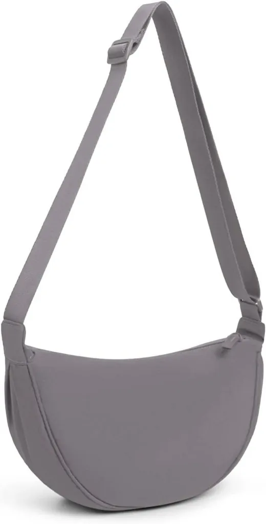 Sac à bandoulière femme demi-lune Crossbody A-gris format 31x16x9cm