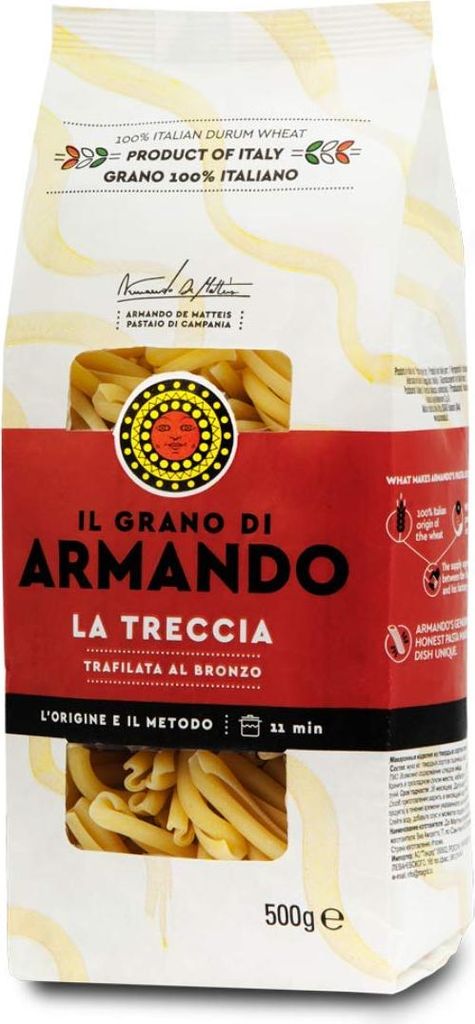 12x Il Grano Di Armando La Treccia Italienischer Weizen Bronze gezeichnet 100% Italienische Pasta 500g