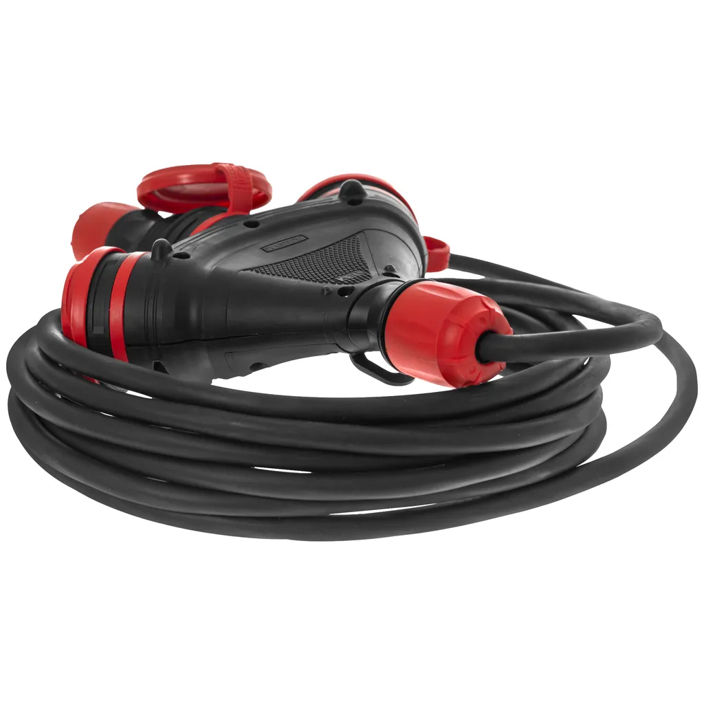 Rallonge électrique Awtools Extreme 30m 3x2.5mm avec 3 prises IP54 16A - 3