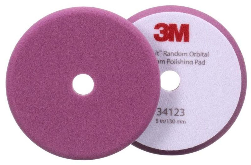 3M Perfect-It Weiches Schaum-Polierpad für Exzenterpoliermaschine, Violett, 130 mm (5 in), 34123 | Beutel (1 Stück)