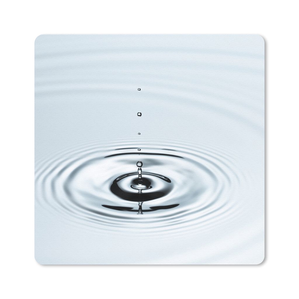MuchoWow Mauspad Mousepad Wassertropfen bilden Ringe in hellblauem Wasser 30x30 cm - Mousepads - Maus Mat - Pad - Mausunterlage - Gaming