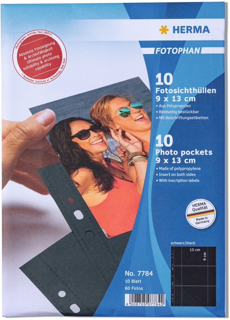HERMA 7784, 90 x 130 mm, Čierna, Priehľadná, Polypropylén Obrázok produktu 