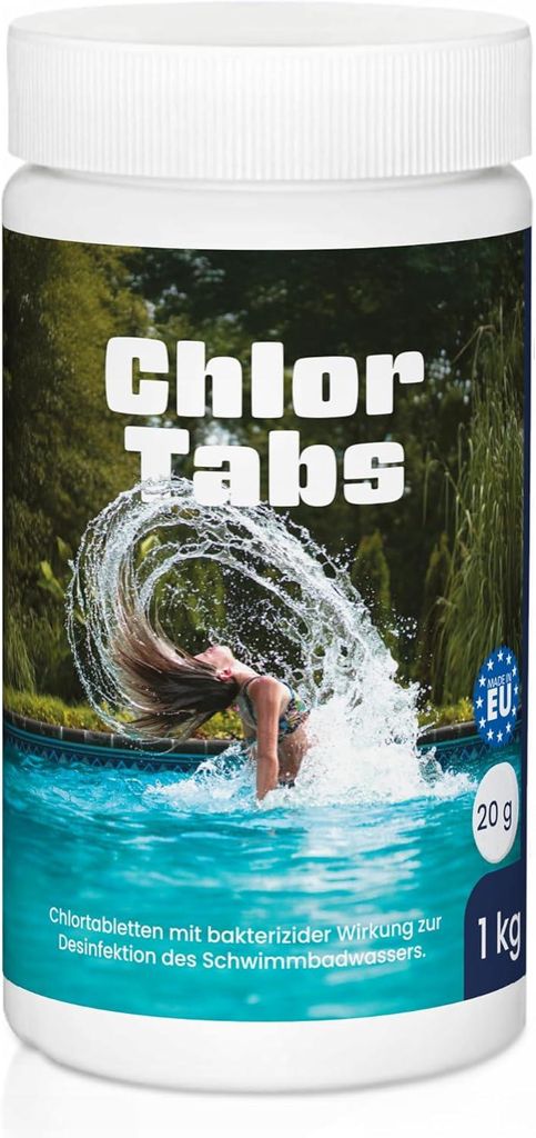 Chlor Tabletten 20g – 1kg Eimer für Pool & Whirlpool – Produktbild 