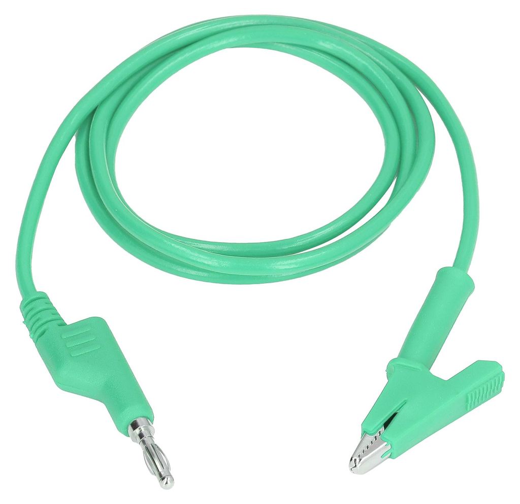 Krokodilklemmen-Prüfleitungen mit Bananenstecker, flexibles Kabel für elektrische Prüfungen J.70035 4mm Grün