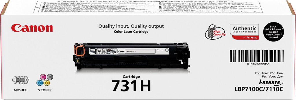 Canon 731H, 2400 stron(y), Czarny, 1 szt. Zdjęcie produktu 