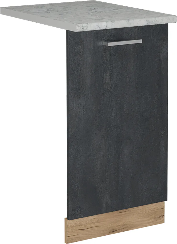 Vicco Pannello frontale della lavastoviglie R-Line, 45 cm , PL Marmo, Calcestruzzo nero/Quercia dorata