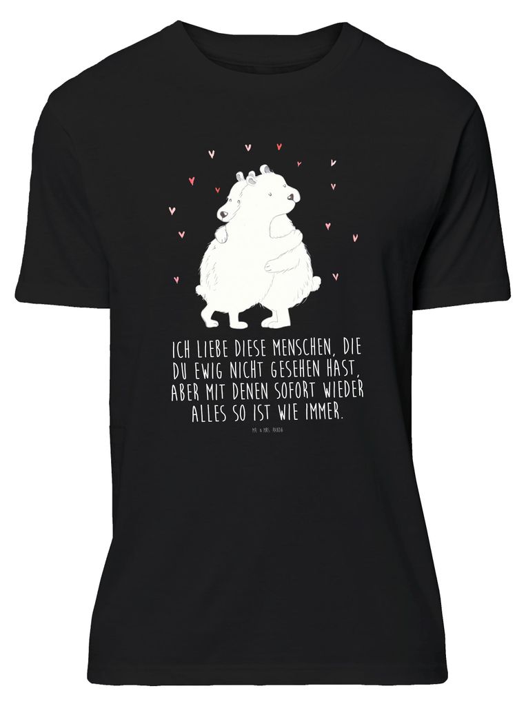 Mr. & Mrs. Panda Tshirt Eisbär Umarmen - Schwarz - Geschenk, S T-Shirt, Lustige Sprüche, Lustiges, oberteil, Shirt