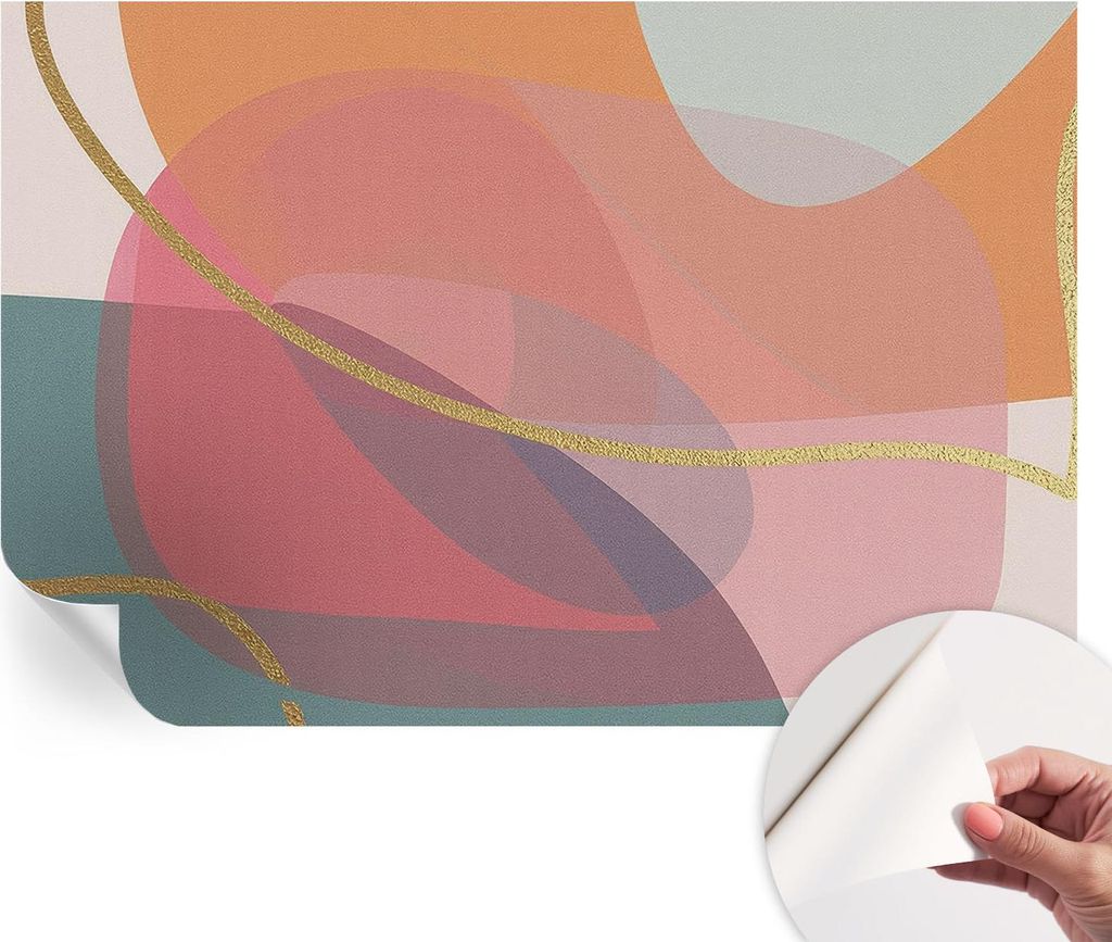 Selbstklebende Wandtapete - Dekorative Tapete für Wohnzimmer - Klebefolie für Wandbilder - Tapetenfolie für Wanddekoration - 104x70 cm - Bunte F...