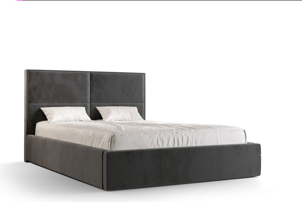 Roe Furniture | Boxspringbett - APOLLO - 140x200 cm - Grau - mit Bettgestell und Bettkasten - Tagesbett - Polsterbetten - Bett Schlafzimmer