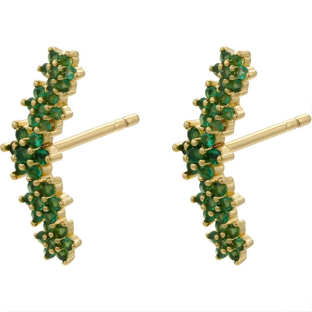 Elegante Ohrringe FI-38962 in Gold und Grün – r Schmuck KP38962