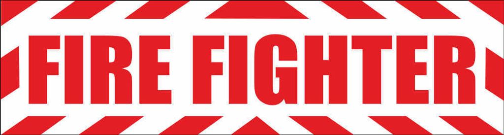 INDIGOS UG - Magnetschild "Fire Fighter" mit Rahmen 45 x 12 cm reflektierend - Magnetfolie für Auto / LKW / Truck / Baustelle / Firma