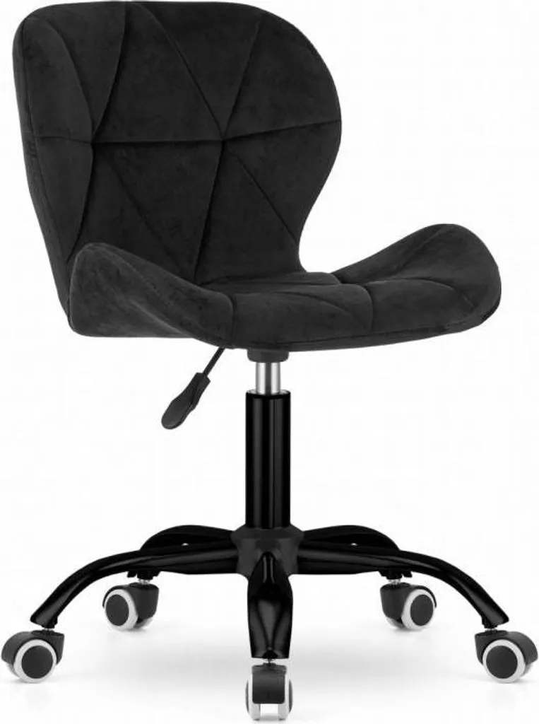 Chaise de bureau pivotante velours noir : finis les maux de dos au bureau