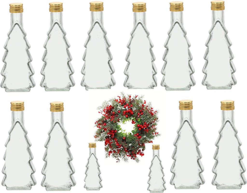 12 x 250ml Weihnachtsflaschen Schnapsflaschen Produktbild 1