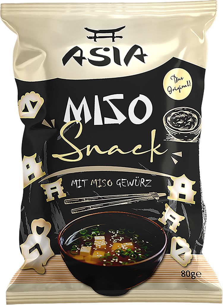 XOX knuspriger Asia Maissnack mit Miso Geschmack und Umami 80g