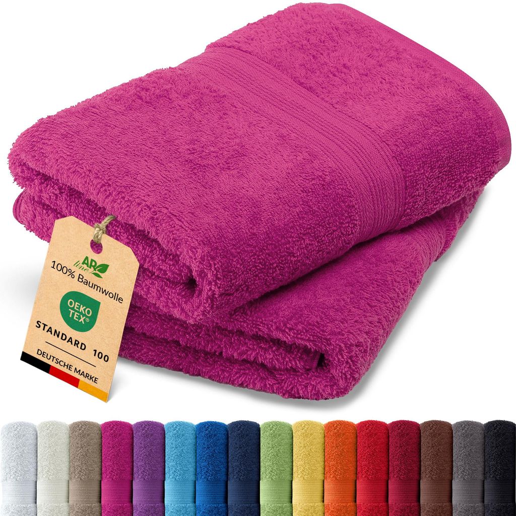 2er-Set ARIZONA Handtuch-Serie von AR Line – 100% Baumwolle, 500 g/m², 2er-Set Duschtücher 70x140 cm, Farbe: Pink