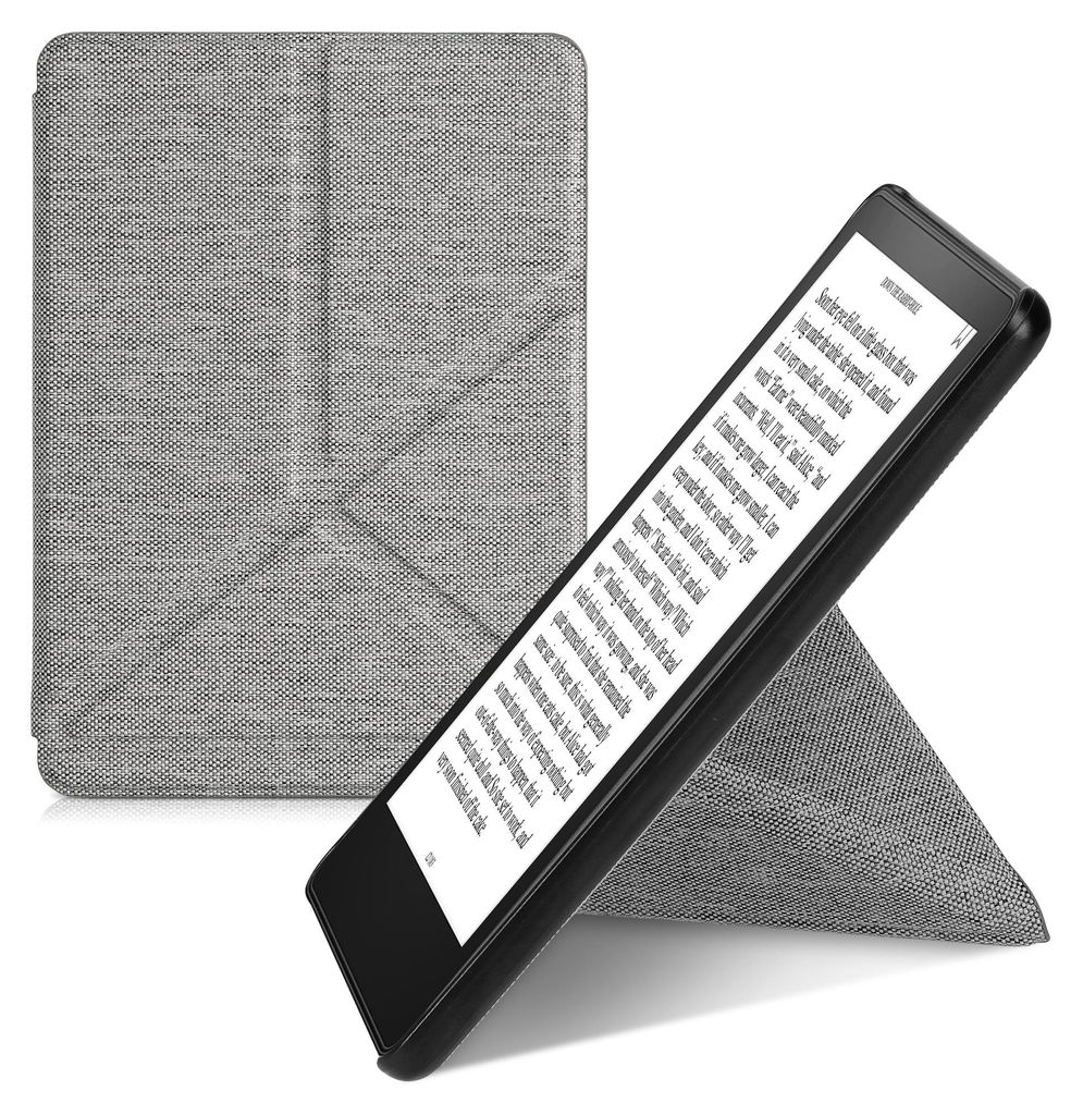 kwmobile Stoff eReader Schutzhülle für Amazon Kindle Paperwhite 11. Generation 2021 Hülle - E-Reader Cover in Hellgrau