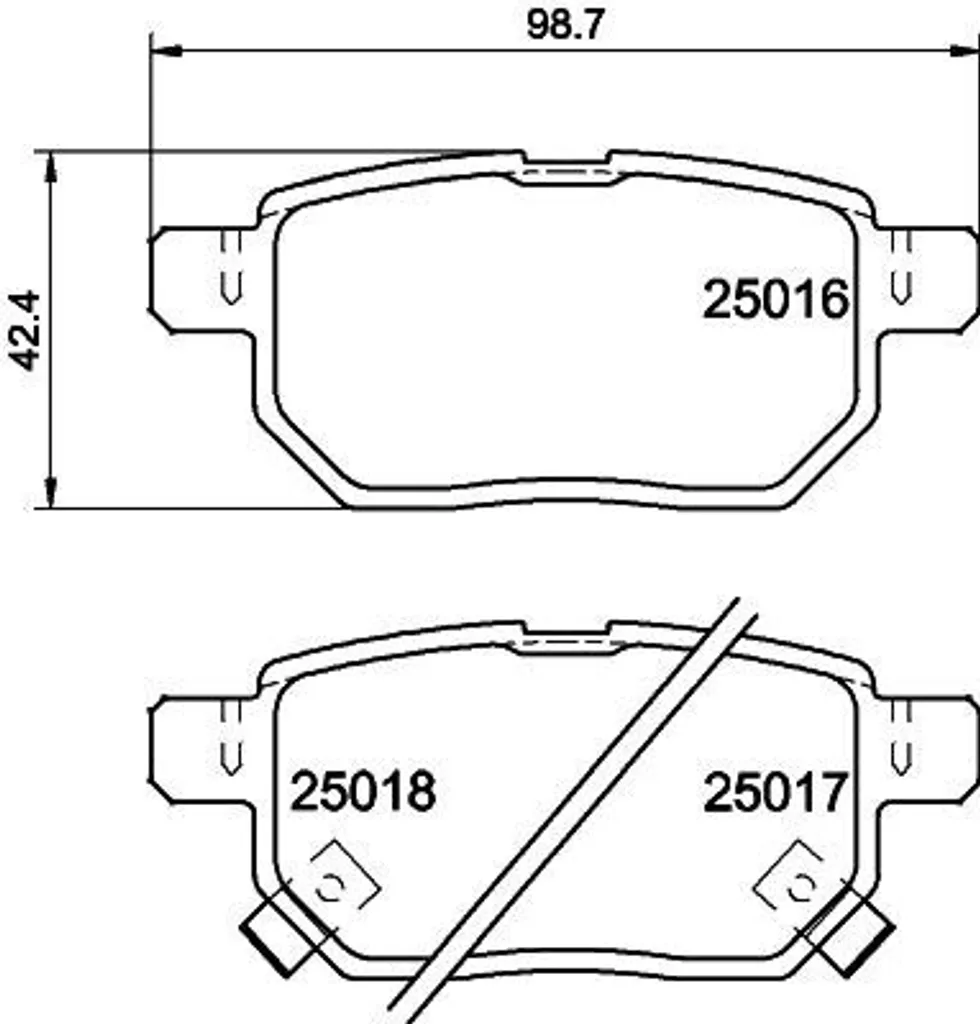 Plaquettes de frein HELLA 8DB 355 014-991 OE 0446647030 pour Toyota Auris