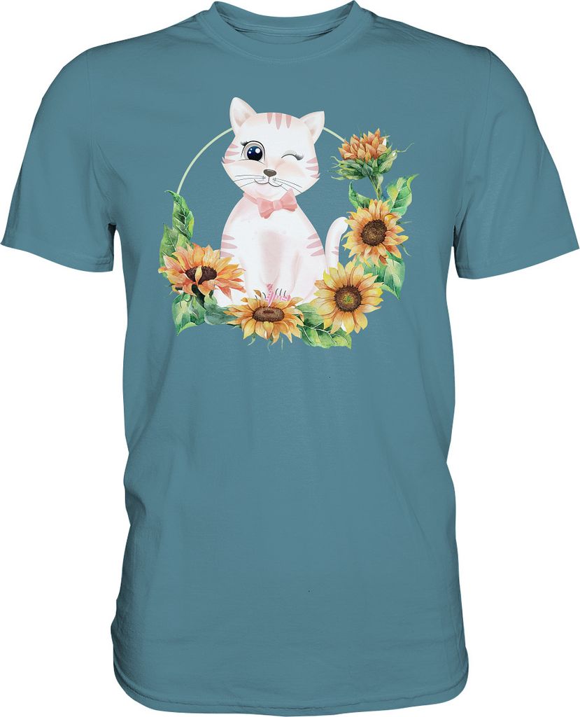 Katze Sonnenblumen Shirt Gärtner Kätzchen Garten Geschenk – Produktbild 