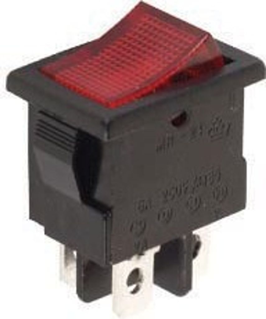 Leistungswippenschalter 5A-250V Dpst Ein-Aus - Mit Roter Neonlampe