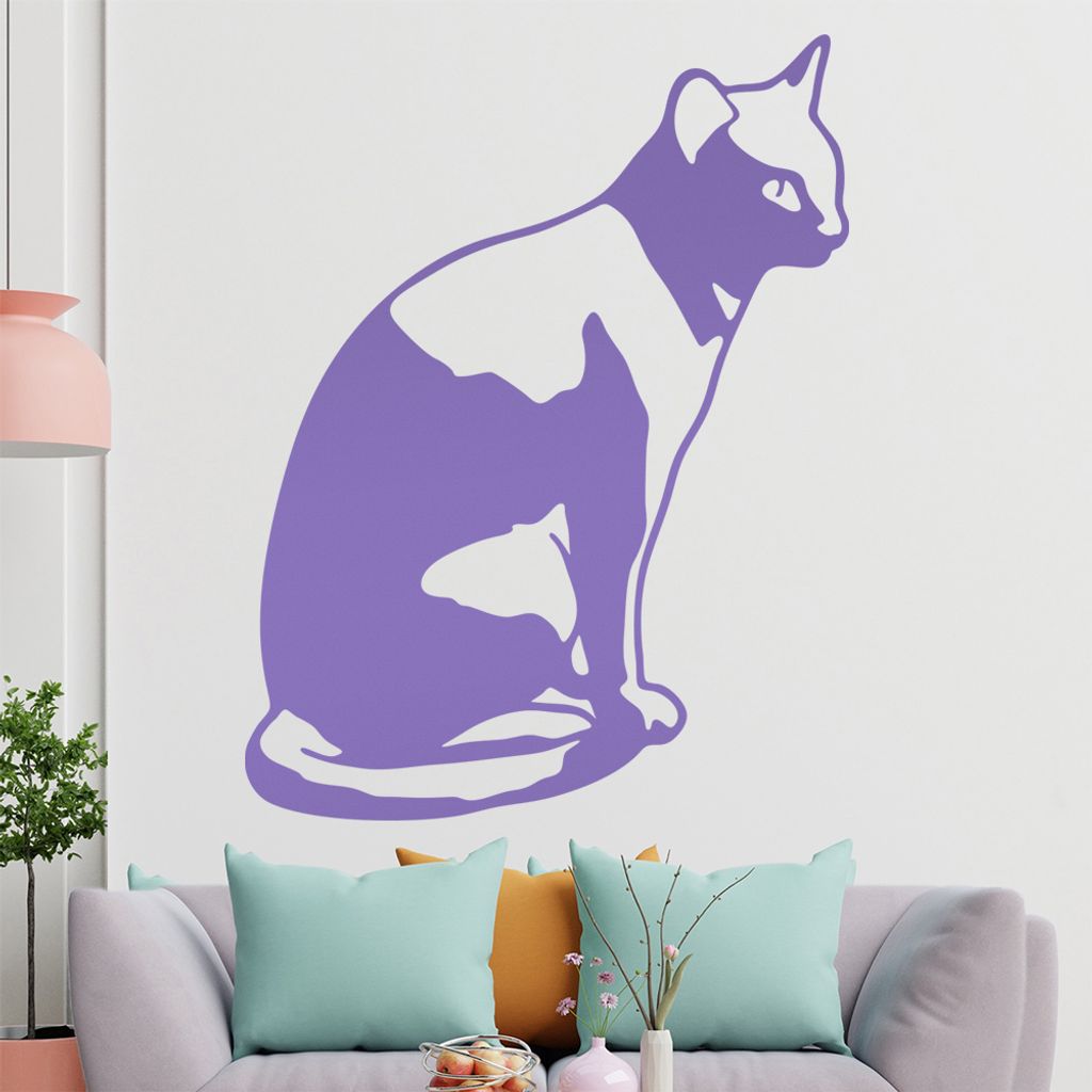 KIWISTAR Katze sitzt - Kitty Cat Kater Wandtattoo in 6 Größen - Wandaufkleber Wall Sticker - Dekoration, Küche, Wohnzimmer, Schlafzimmer, Badezi...