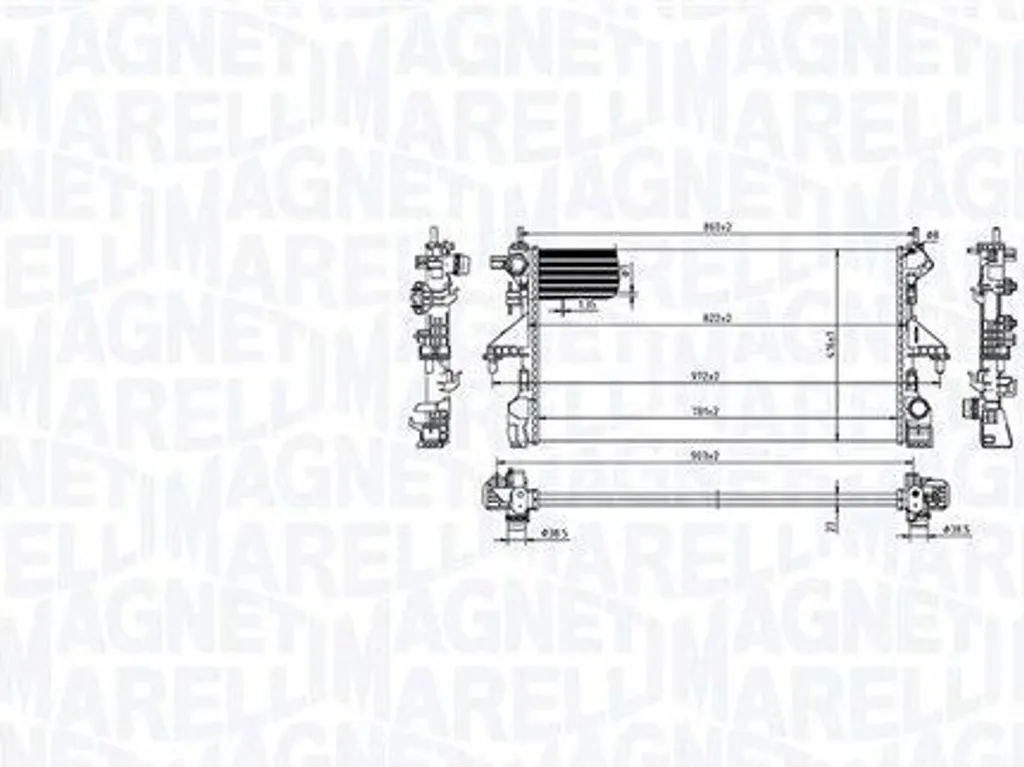 Radiateur moteur 350213216800 Magneti Marelli - Opel Movano C, Citroën