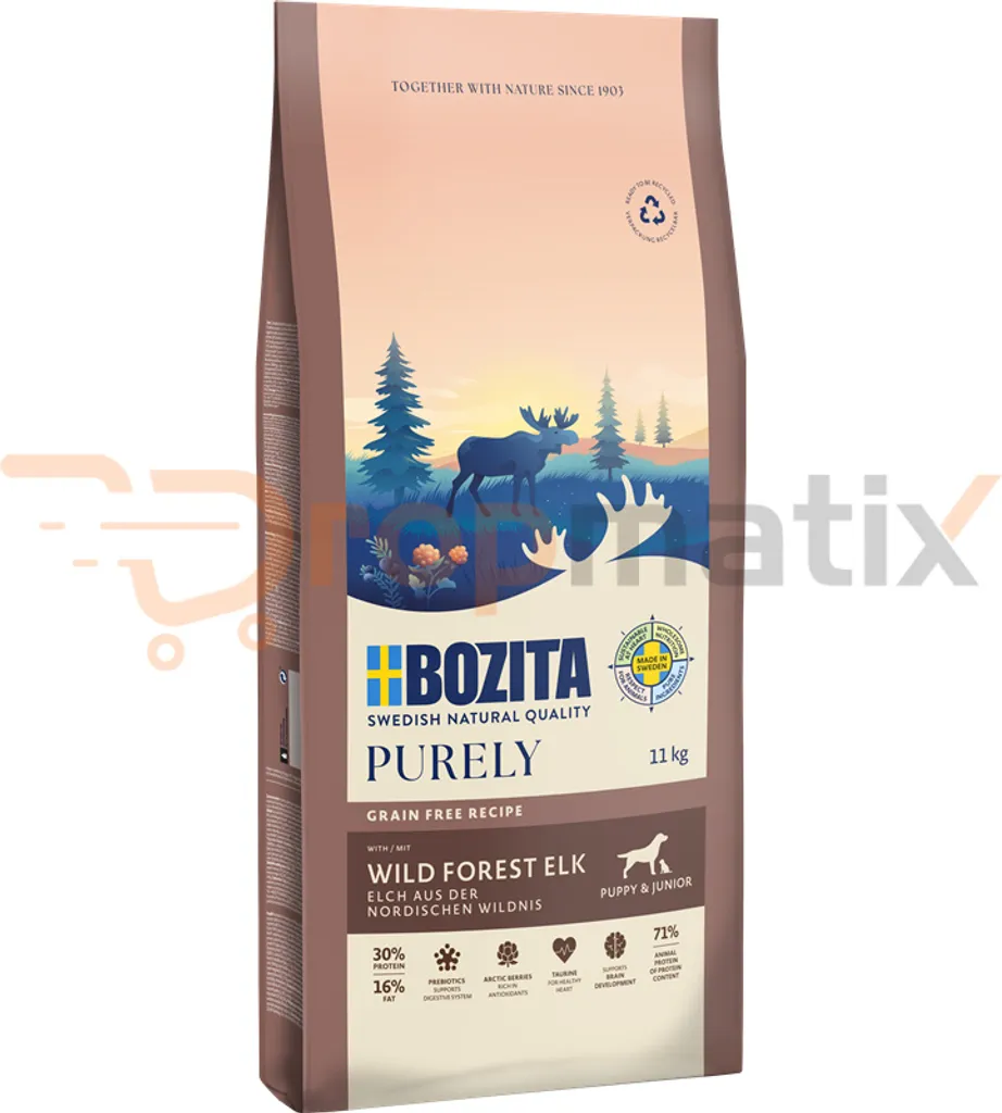 Bozita Dog Purely Puppy & Junior Small Elk 11kg | Cibo Secco Senza Cereali