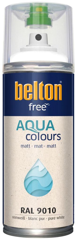 belton free Lackspray AQUAcolours 400 ml reinweiß matt Produktbild 