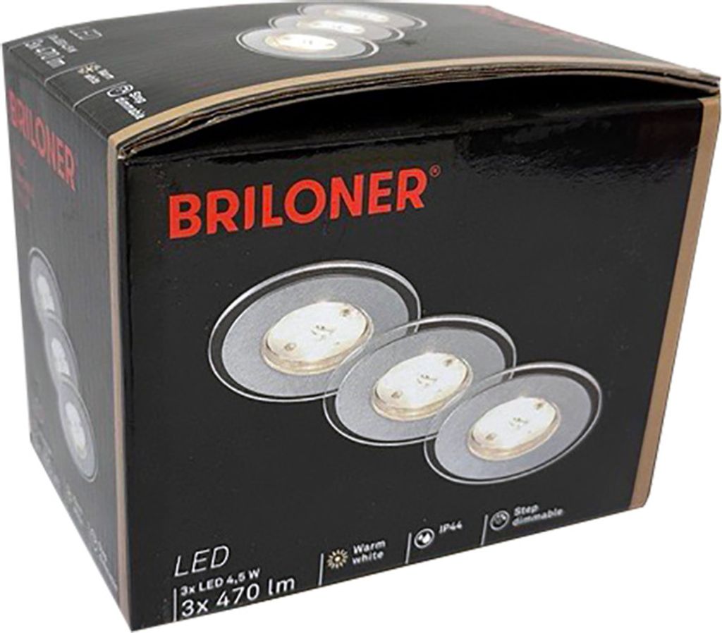 Briloner LED Einbauleuchten, Aluminium 3er Set Produktbild 5