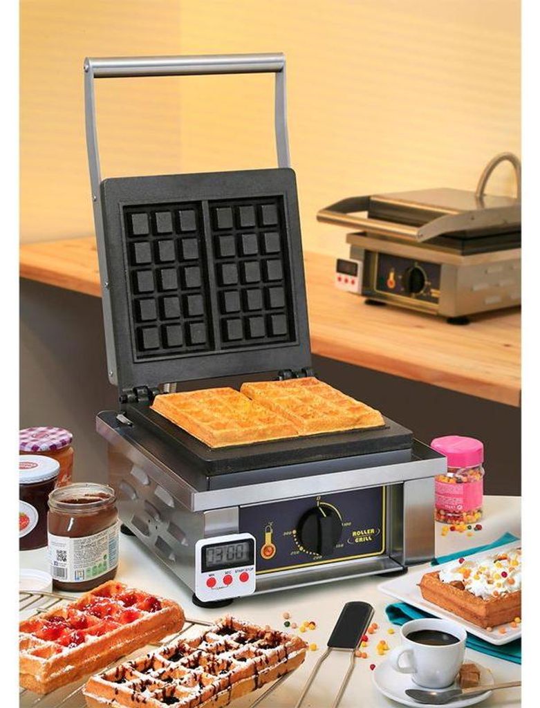 ROLLER GRILL Waffeleisen für Brüsseler Waffel - bis zu 40 Belgische Waffeln pro Stunde