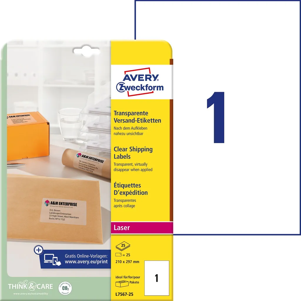Organizza con Stile: Avery L7567-25 Etichette Trasparenti A4 25pz