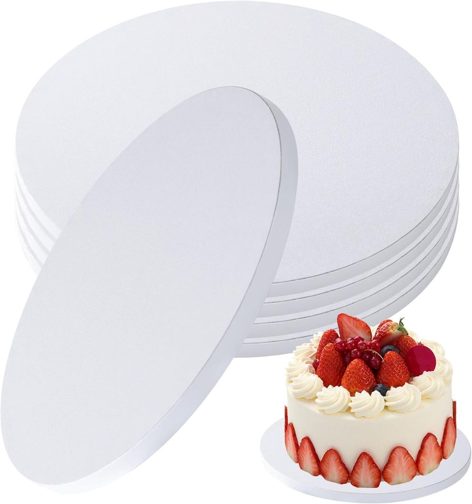 5 Stš¹ck Cake Board 25cm Rund,Tortenplatte Pappe 25 cm x 12 mm,Geeignet fš¹r 6-9 Inch Kuchen und Desserts usw (10 Zoll)