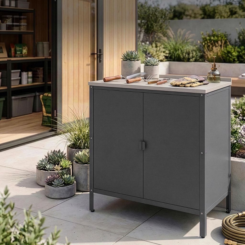 Outdoor Schrank 'Bolognano' 92x80x50 cm Dunkelgrau, matt