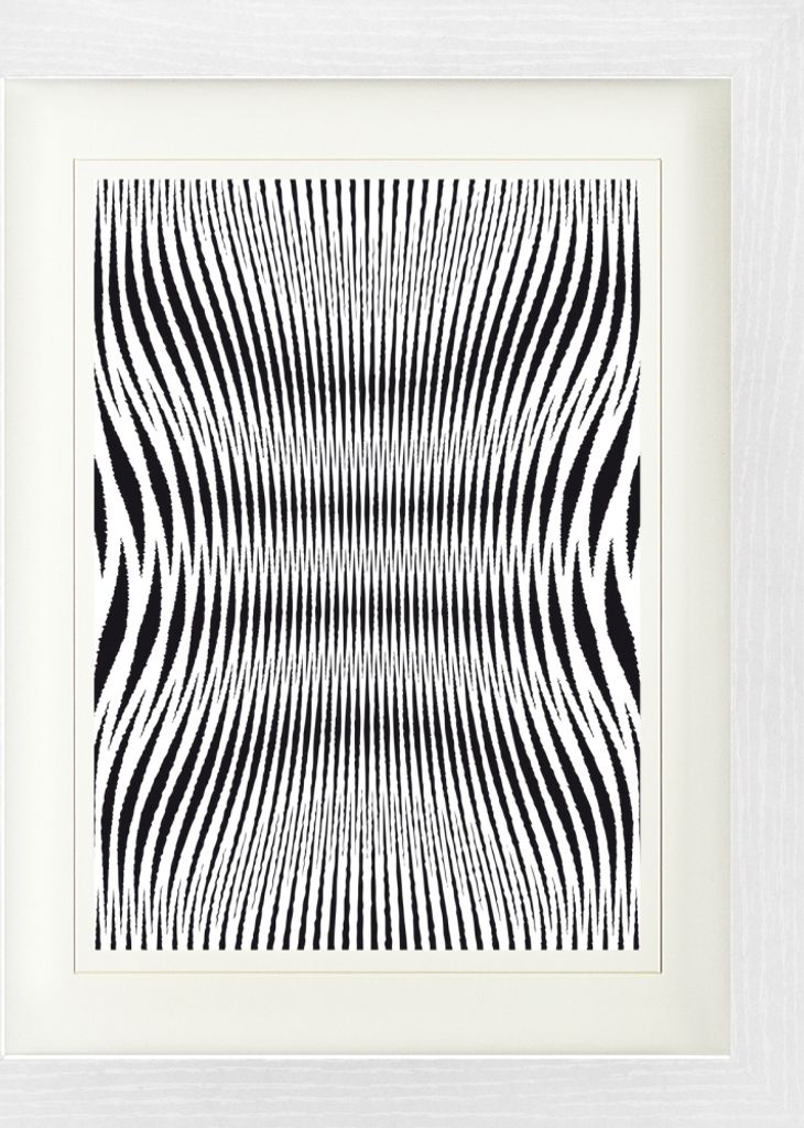 Optische Täuschungen Gerahmtes Bild Mit Edlem Passepartout | Wand-Bilder | Im Bilderrahmen - Geometrische Muster Schwarz Weiss (40 x 30 cm)