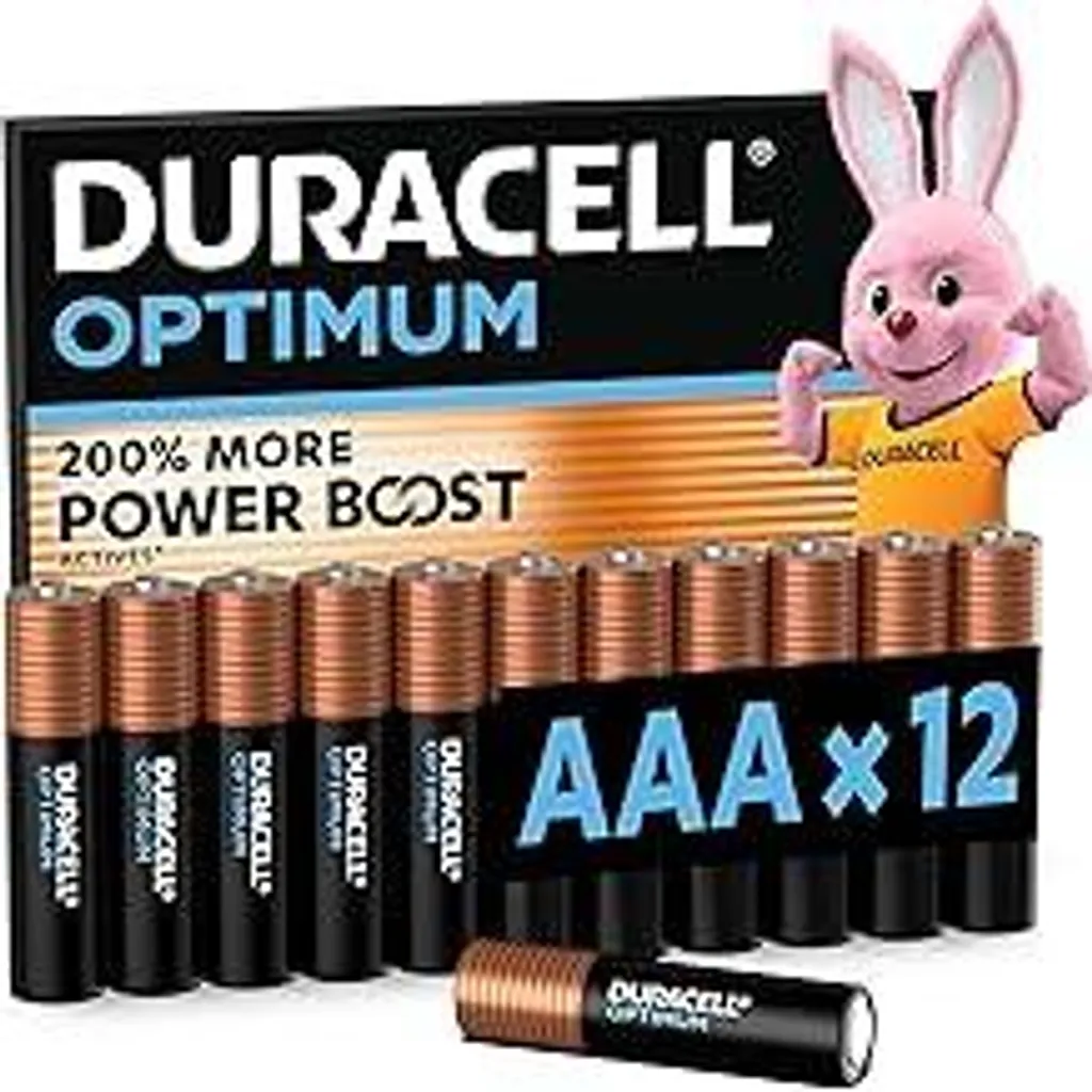 Scorta Ufficio 12x Duracell Optimum AAA - Massima Efficienza 1.5V