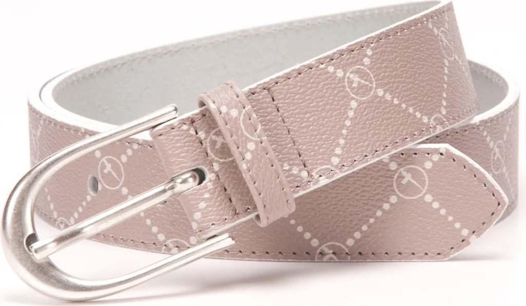 Cintura Donna Tamaris Essential Classics In Pelle Vellutata, Larga 35 Mm, Fibbia Argento Opaco