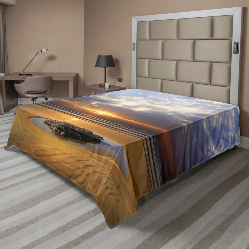 Lenzuolo Piano ABAKUHAUS 275x260 Ocean Sunset - Giallo Grigio
