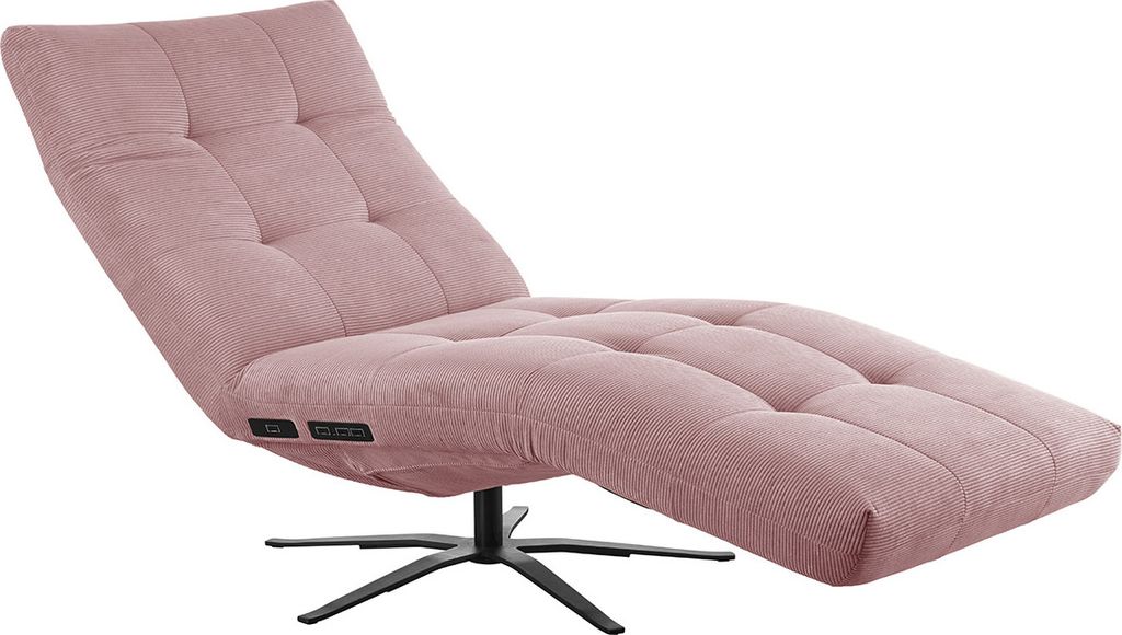 KAWOLA Relaxliege LETICIA motorisch mit Akku Feincord rosa