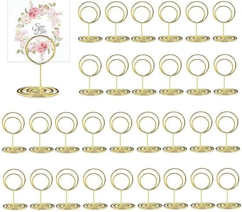 Porte-noms dorés lot de 30 supports stables pour cartes et photos fete