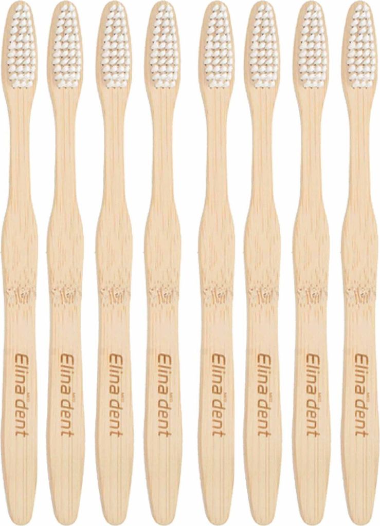 8x Zahnbürste Zahnputzbürste Bambus Medium Bambusgriff Produktbild 