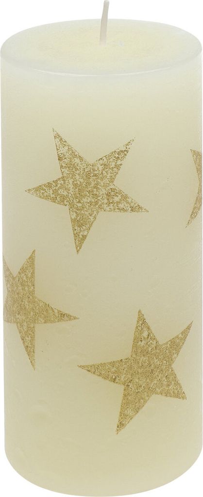Weihnachtskerzen Stumpenkerze "Multistern" Champagner 150/68 mm