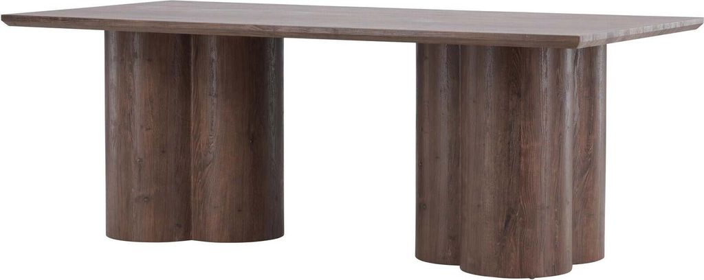 FURNLUX Esstisch Olivia Nussbaum 100cm / Hauptfarbe: Braun / Abmessungen: 100 x 210 x 77 cm