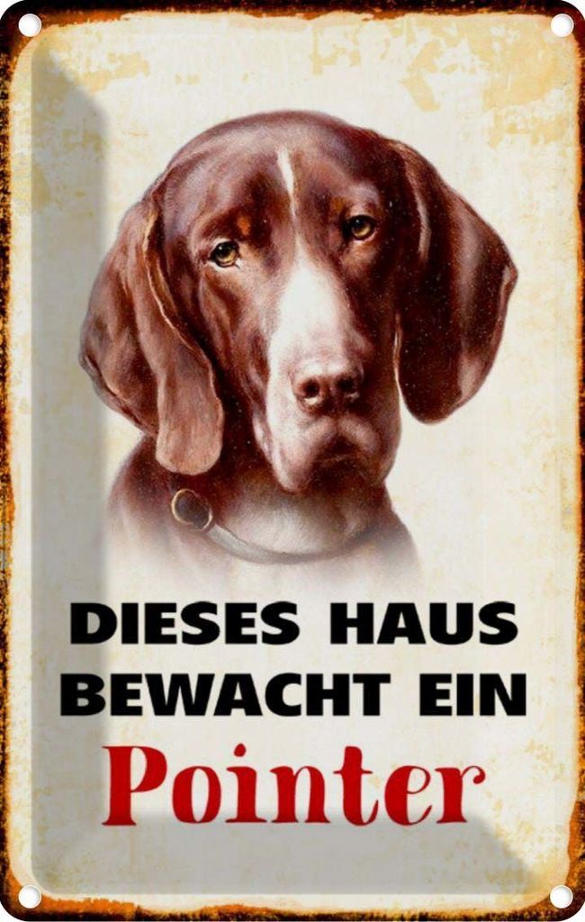 vianmo Blechschild 30x20 cm Hund dieses Haus bewacht ein Pointer Tier Haustier