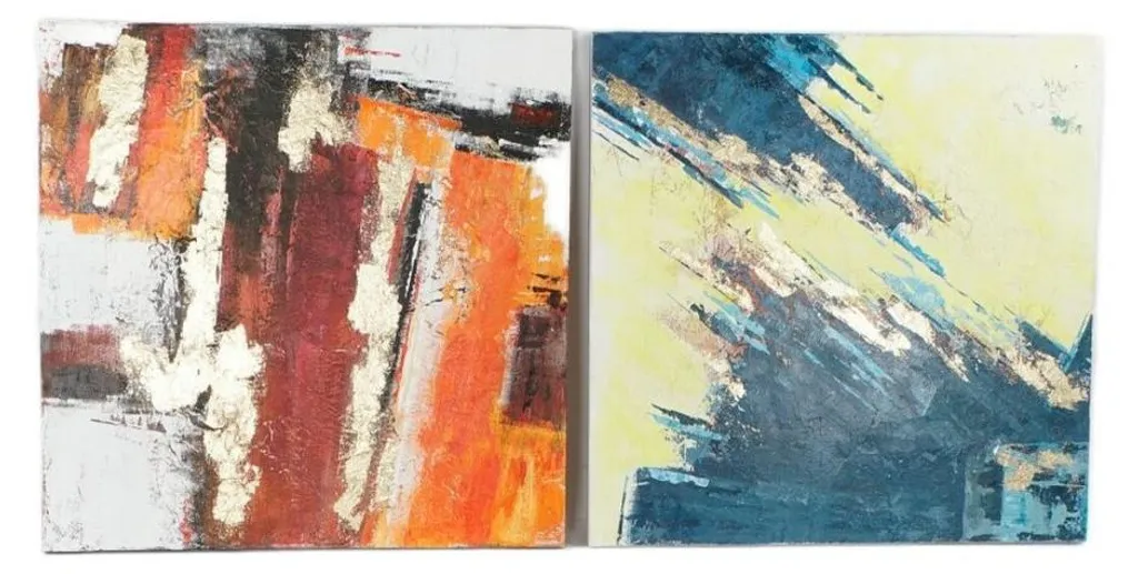 DKD Home Decor Peinture Abstraite S3018383 Set de 2 - 100 x 3,5 x 100 cm