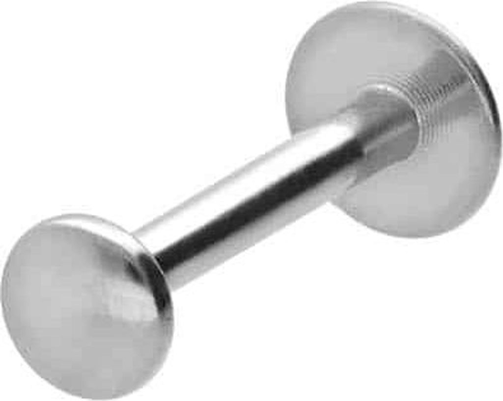 Ohrpiercing, Nasenpiercing Chirurgenstahl Labret mit Innengewinde FLAT-DISC Silber Stablänge: 8mm | Discgröße: 3mm