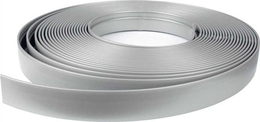 Blende (5 EUR/ 1m) für Gardinenschiene 200cm in Farbe "Grau", Kunststoffblende für Vorhangschiene mit Innenlauf, zum aufschieben auf Innenlaufsch...